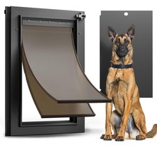 All Aluminum Dog Door for Exterior Door, Large Doggy Door, Heavy Duty Pet Door,