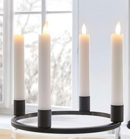 Led Stabkerze Kerze 4Er Set Weiß Wachskerze Echtwachs Flammenlos Flackernd Timer