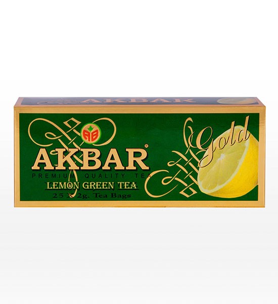Gold Lemon Green Tea Akbar Premium Quality  50 Tea Bags