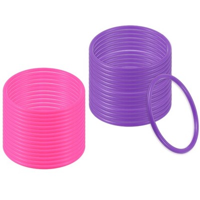 30 Wurfringe Kunststoff 5'' für Flaschen rosa/violett Karneval