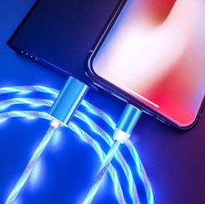 3-in-1 Flowing Light Magnetic Charging Cable - Fast Data Sync for iPhone, Type-C