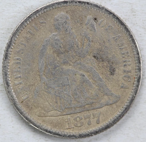 Grand Find 1877 CC Seated Liberty Dime