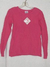NWTs Hanna Andersson  Girls US 12 / 150 Hot Pink SWEATER Cable Knit