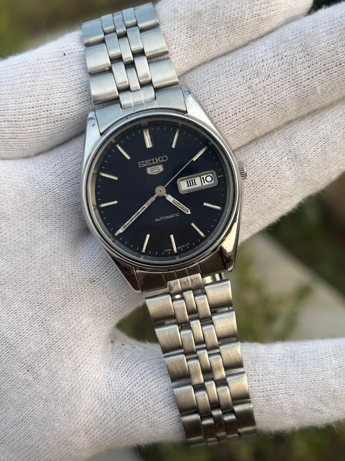 Vintage Seiko 5 6309-5640 Automatic Blue Dial Day/Date Japan Made Men's Watch