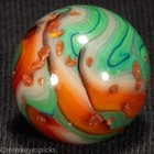 D.A.S. LUTZ LADEN FLAME Swirl Marble 3/4" Mint Hawkeyespicks sg — photo 1