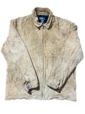 Vtg Polo Ralph Lauren Suede Bomber Jacket Mens Sz L