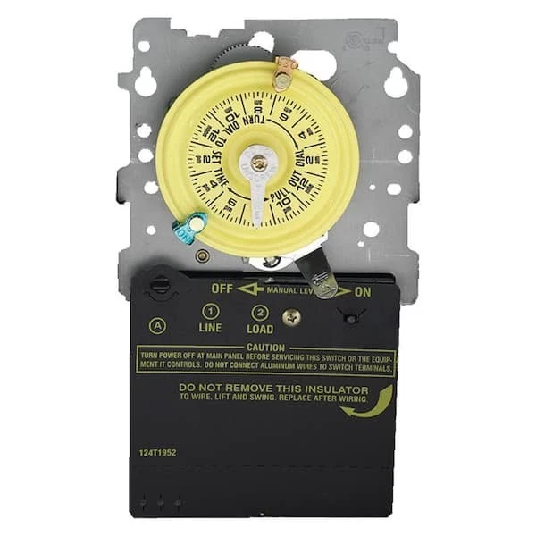 Intermatic T100 Series 40 Amp 24-Hour Mechanical Timer SPST 120 VAC Gray