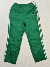 Vintage Adidas Big Kids Windbreaker Track Pants Size Large / L Green .