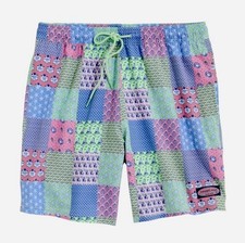 NEW Vineyard Vines Boy's Chappy Patchwork Printed Swim Trunks, Small 8-10