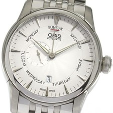Orologio Uomo Automatico ORIS Artelier 7666 Puntatore Data Quadrante Argento_863976