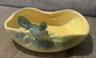 Vintage 1950 McCoy Yellow with Green Tints Bird Bath Oval Planter