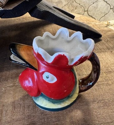 VINTAGE MINI ROOSTER CREAMER COTTAGE CORE FARMHOUSE DECOR COLLECTIBLE 