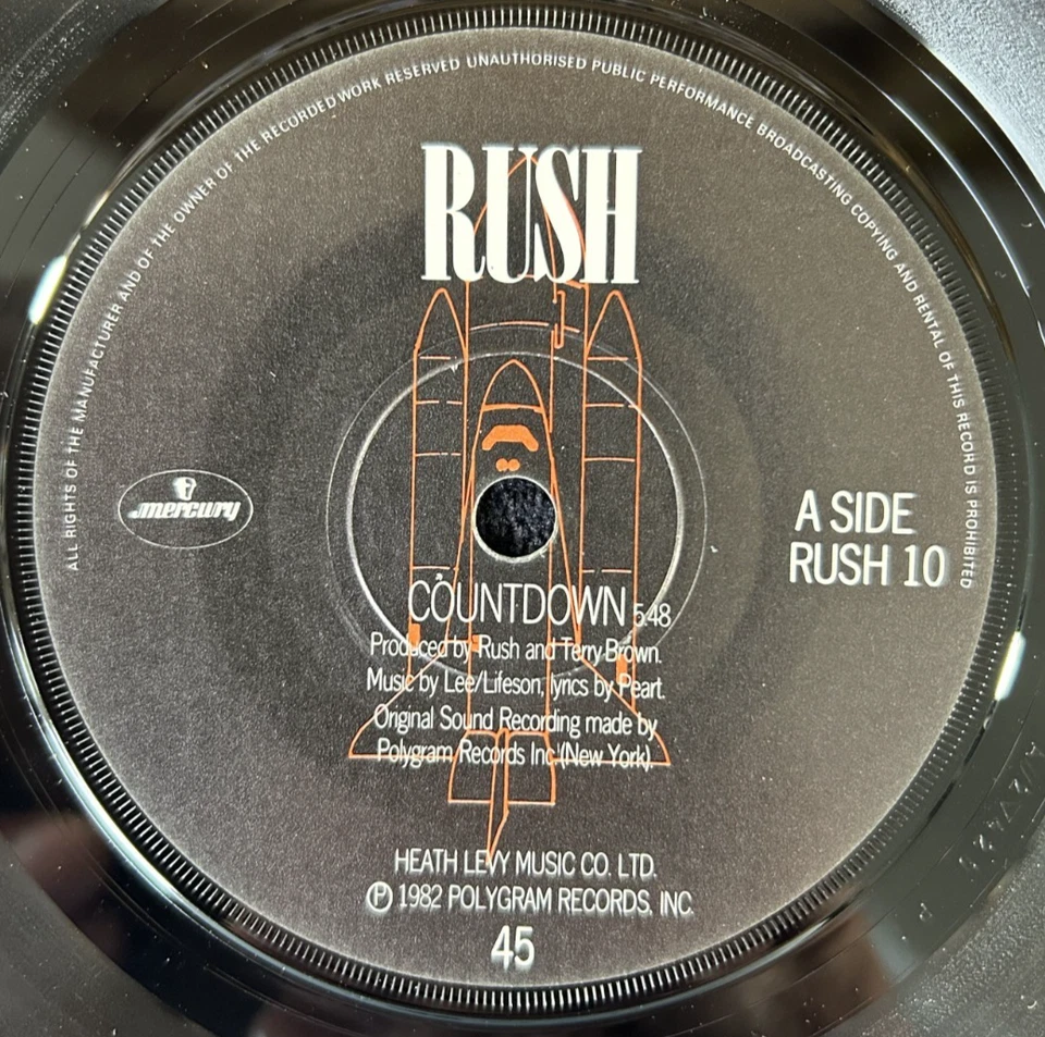 RUSH 'COUNTDOWN' 7'' SINGLE MERCURY RECORDS RUSH10 1982 UK FIRST + PIC SLEEVE - Image 3 of 4