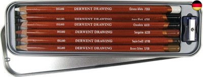 Derwent Drawing Zeichenstifte in Metallbox 6 Stück