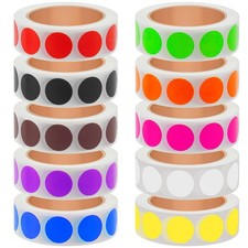 5000 PCS 1/2 Inch Solid Round Color Coding Labels Roll, Self-Adhesive Circle ...