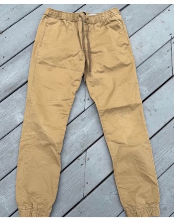 Aeropostale Mens Joggers Khaki Pants Drawstring Pull On Small