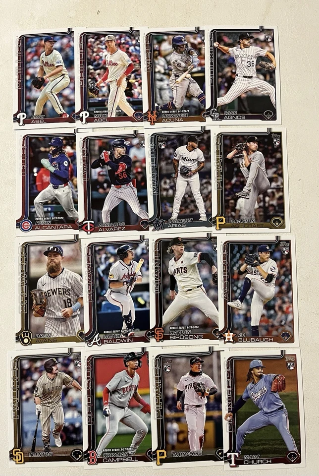 216 x Card Bulk Value Lot 2025 Topps Update MLB Baseball Rookies + Parallels - Image 3 of 4