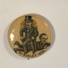 1896 William McKinley Campaign Button Pin 7/8” MAC-3279