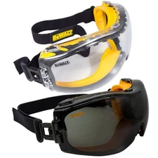 2 DeWalt Concealer Dual Mold Goggles Over Glasses DPG82 & DPG82-21C Safety Glass
