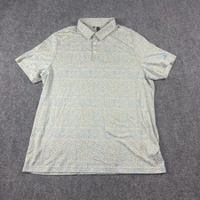 Adidas Polo Shirt Mens 2XL Blue Chevron Golf Lightweight Performance Top