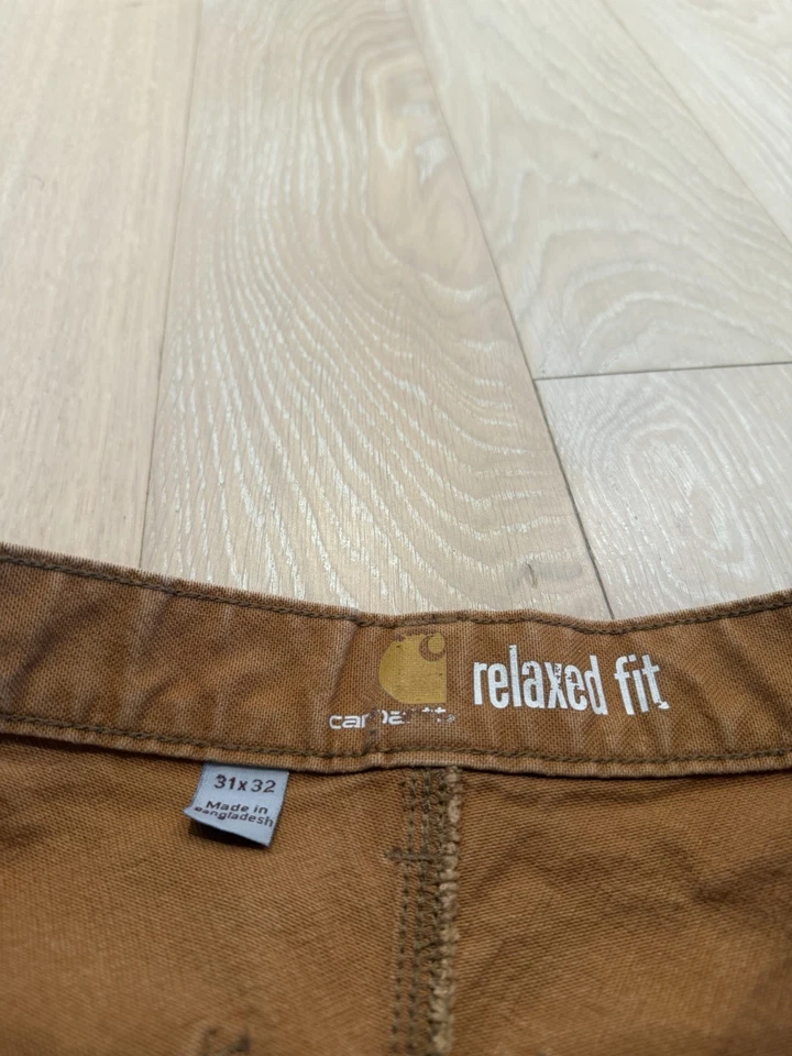 Pantalones Carpintero Vintage Carhartt Beige Doble Rodilla Talla 31x32 BUEN ESTADO Foto 3 de 4