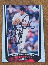 1999 Upper Deck BRET SABERHAGEN Red SOX In-Person Signed  AUTO