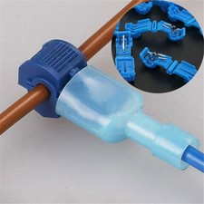 200 Pcs T-Taps  Male Disconnect Wire Connectors Blue 16-14 AWG Gauge Terminals
