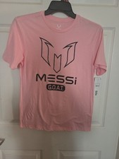 NWT Messi GOAT Youth Graphic T-Shirt Pink Size XL