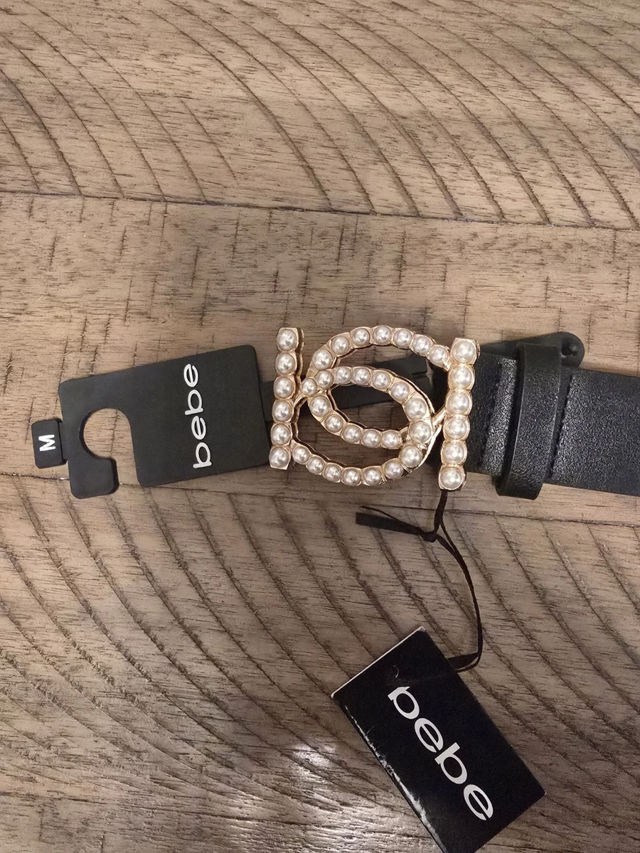 bebe Y2K Logo Chainmail Belt Rhinestone Buckle Silver Metal Edgy Castlecore bebe Women main image 3
