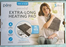 Pure Enrichment PureRelief 4 Heat 2hr Deluxe Electric Heating Pad Gray 12"x24"