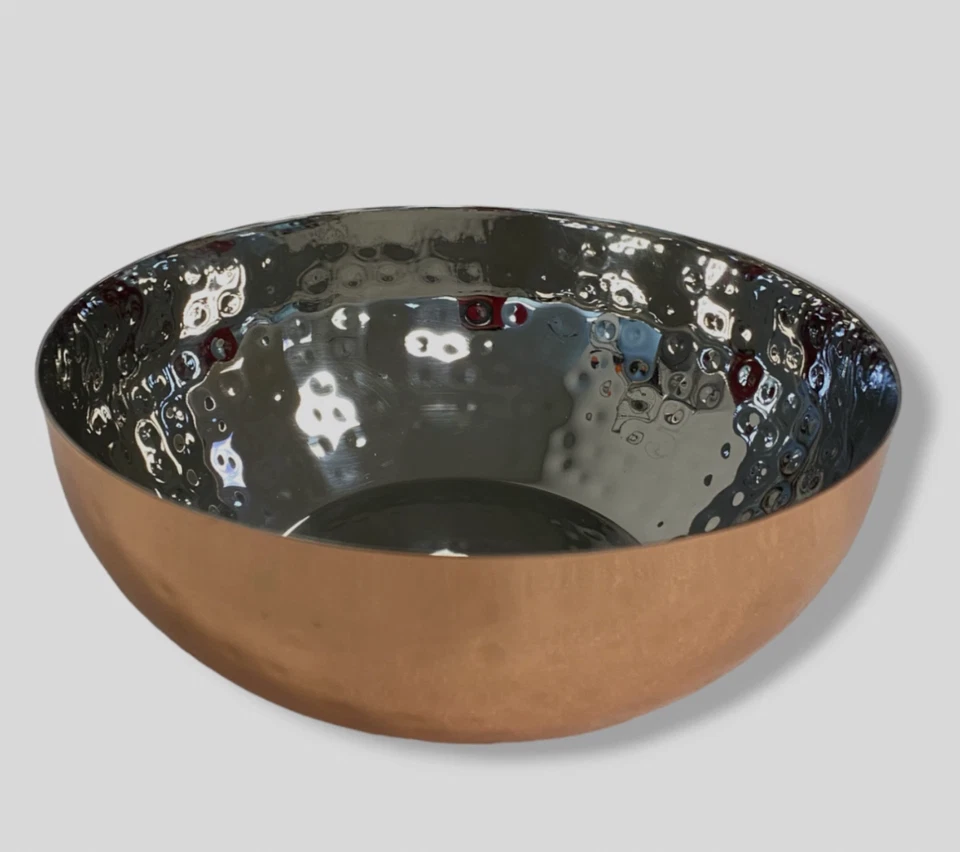 GODINGER MARTILLADO COBRE ACERO INOXIDABLE NUEZ FRUTA SNACK BOWL 6" 15OZ #91680 NUEVO Foto 2 de 4