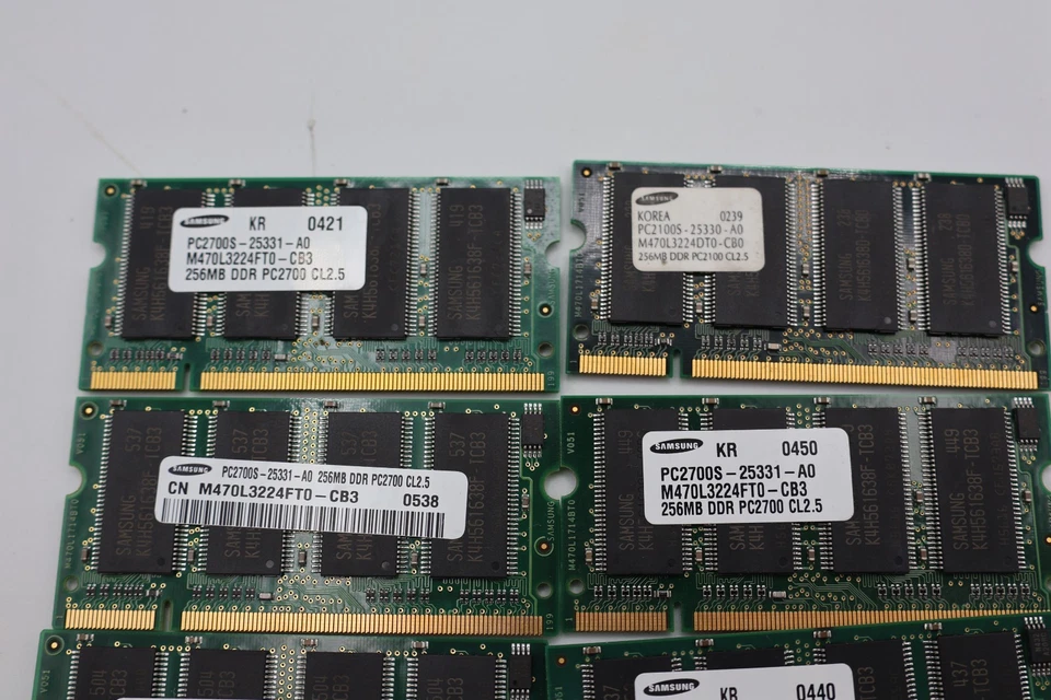 8PCS Samsung PC2700S-25331 256MB DDR 333MHz CL2.5  Laptop Memory- Apple G4 - Image 4 of 4