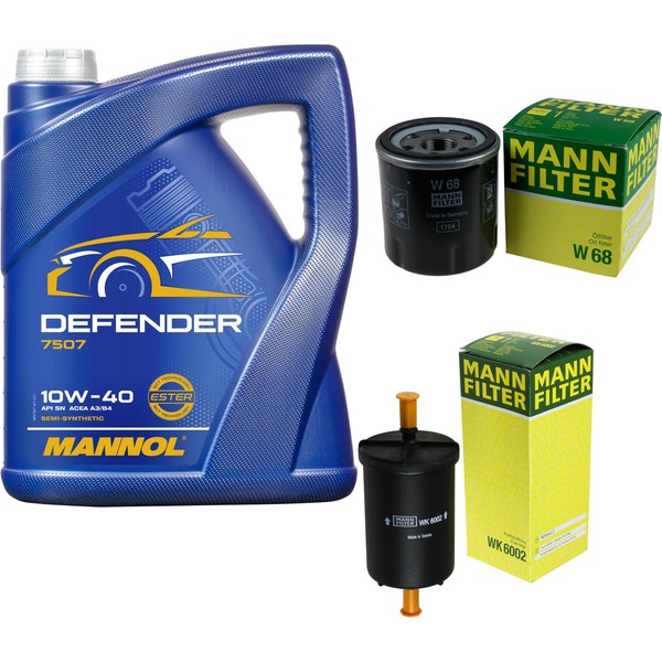 Mann Inspektionspaket 5L Mannol Defender 10W-40 FüR Renault Clio II 1.2 Kangoo-image