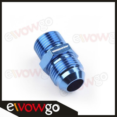 US SHIP -10AN AN10 Male To 1/2'' BSP BSPP Straight Adapter Aluminum Fitting Blue
