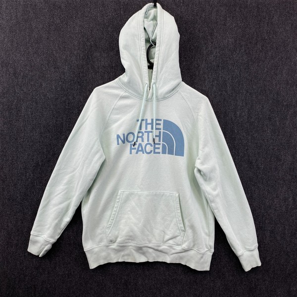 The North Face Half Dome Womens Medium Pullover Hoodie Pale Green Fleece Casual