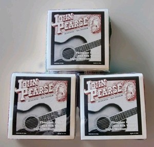 John Pearse Phos Bronze & Silk Wound Light / Med  Gauge Acoustic Strings 3 Sets