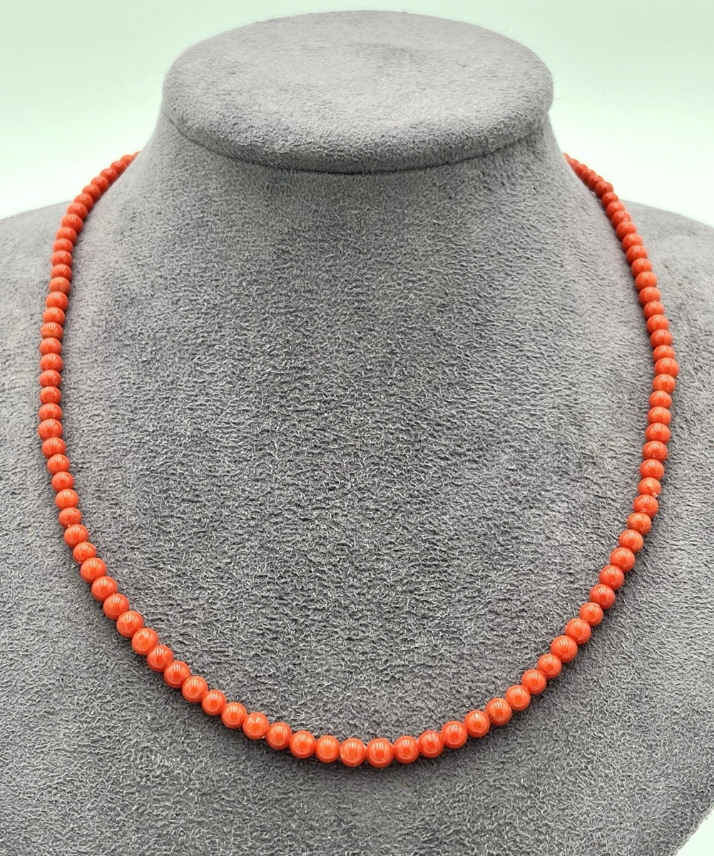 Collana Donna GioiaPura In Argento 925 Dorato Con Pallini Di Corallo Originale 2/3 Mm | Regolabile 40+5 Cm | Chiusura Moschettone