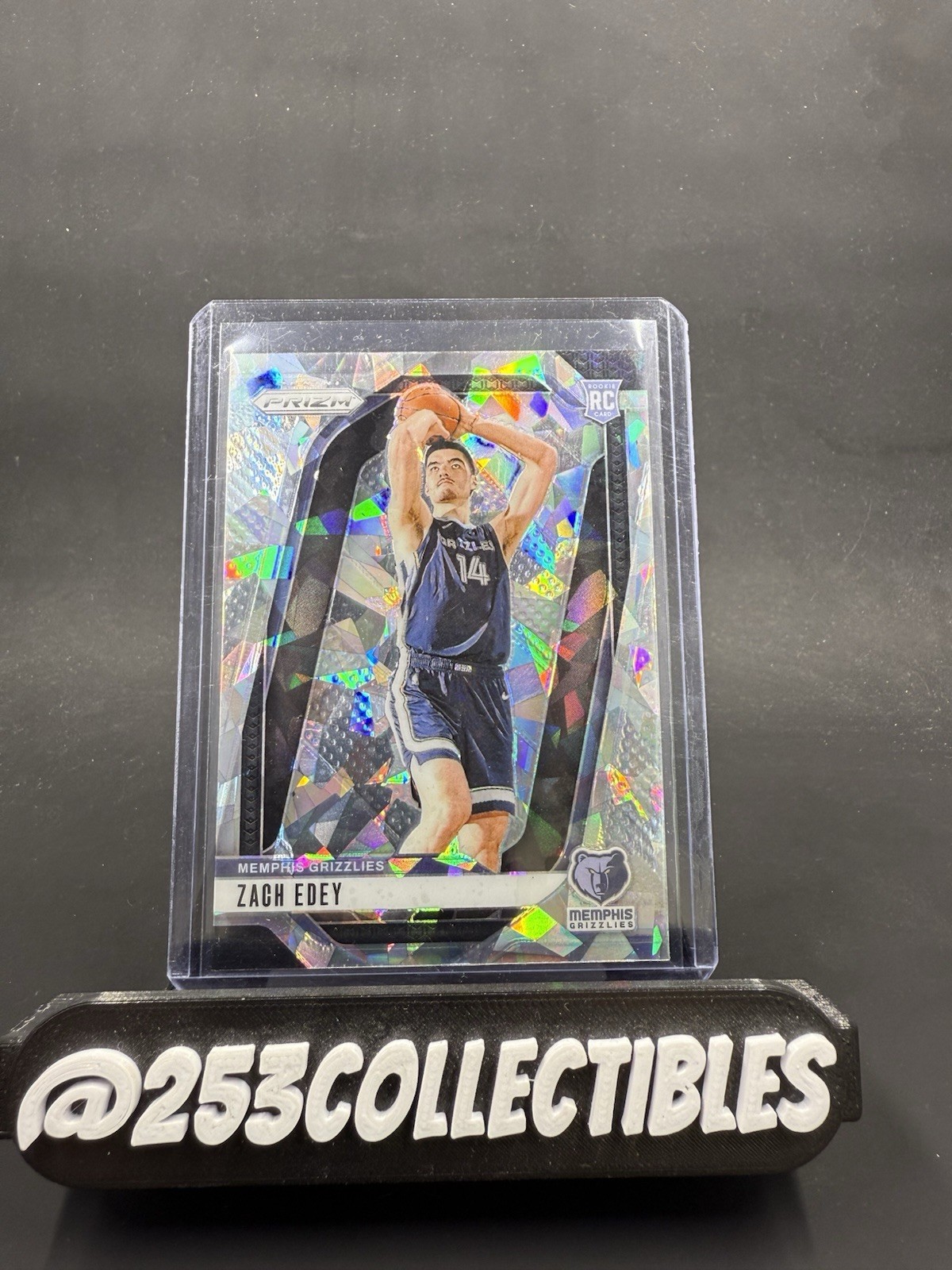 2024-25 Panini Prizm Zach Edey Silver Cracked Ice Prizm RC Rookie #249 Grizzlies