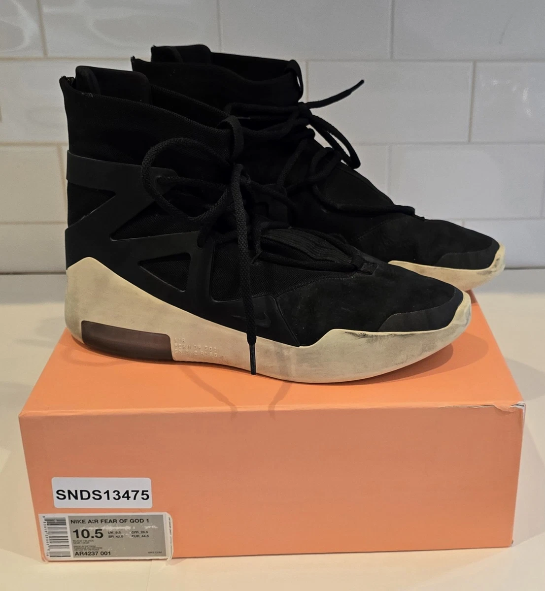 Preços baixos em Nike Air Fear Of God 1 Black | eBay