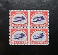 US SC# C3a 1918 24C "Inverted Jenny" Stamp Replica Block