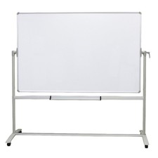 Double-Sided Non-Magnetic Office Whiteboard/Mobile Easel, 48 x 36 Inches, Ste...