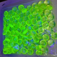 100 Uranium Glass Marbles Flat Gems Vaseline Glass