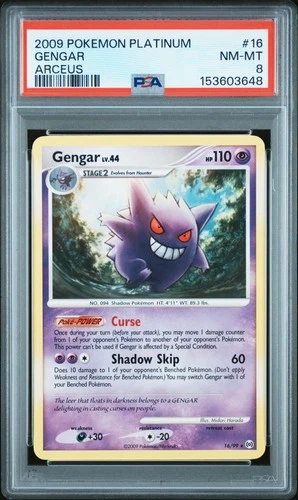 2009 POKEMON PLATINUM ARCEUS #16 GENGAR PSA 8