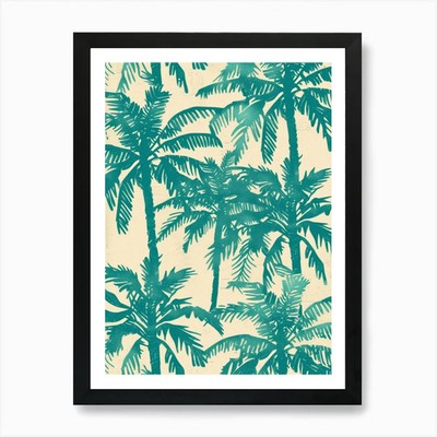 Tropische Palmen 3 Kunstdruck Fra gerahmt Wandbild Poster Leinwanddruck Bild