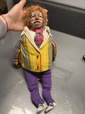 Vintage 17in Clown Figure - Soft Body w/ Head, Hands, Feet
