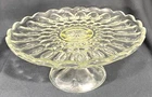 FAIRFIELD CLEAR Anchor Hocking Glass Footed 10" Cake Stand Plate~70s~VTG