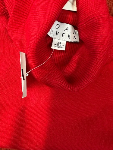 JOAN RIVERS Women's Cashmere Blend Long Sleeve Turtle Neck Sweater Red Size XS - Picture 3 of 3