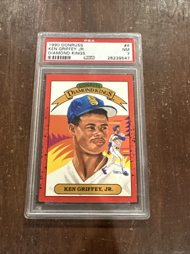 1990 Donruss Diamond Kings Ken Griffey Jr. Card #4 PSA 7