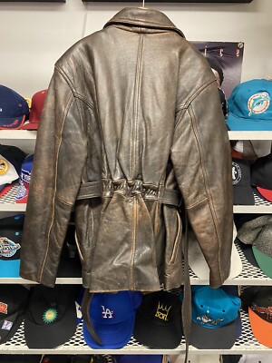 Oakwood Vintage Leather Classic Zip Up Jacket Adult Size Small | eBay