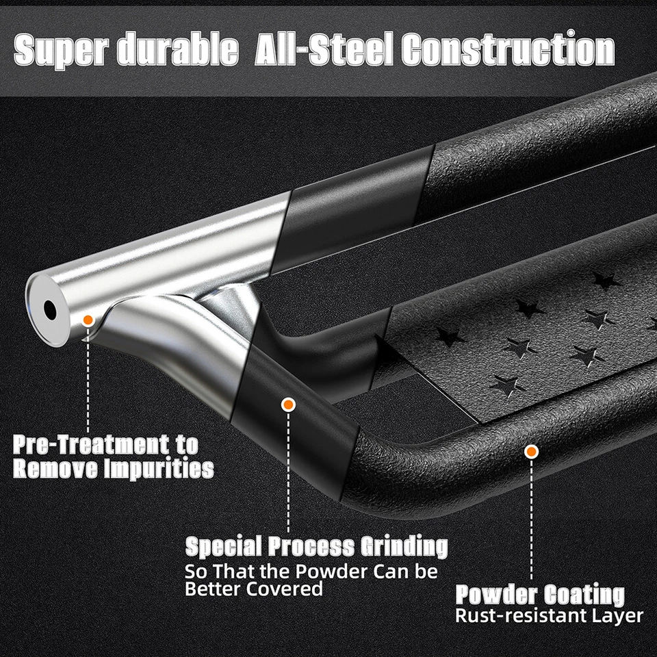 estriberas de 6" para Jeep Gladiator JT 2020-2025 4 puertas barra Nerf escalón lateral abatible Foto 3 de 4